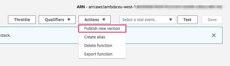 Publish new Lambda Version
