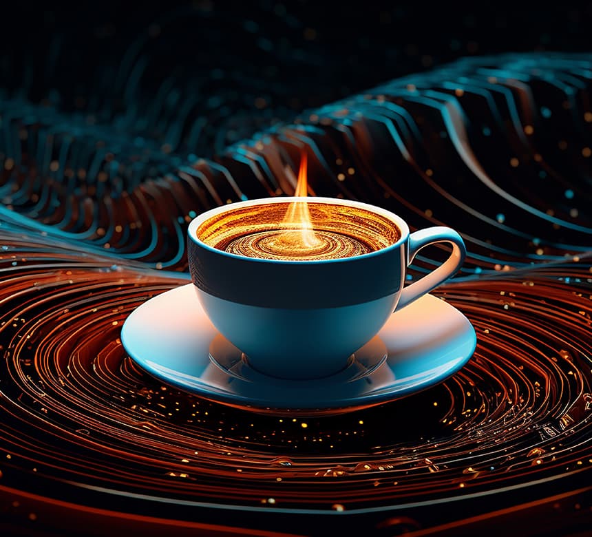 Digitale Kaffeetasse
