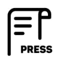 Icon Textrolle mit Wort "Press" daran