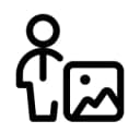 Icon Person mit Symbol für ein Bild