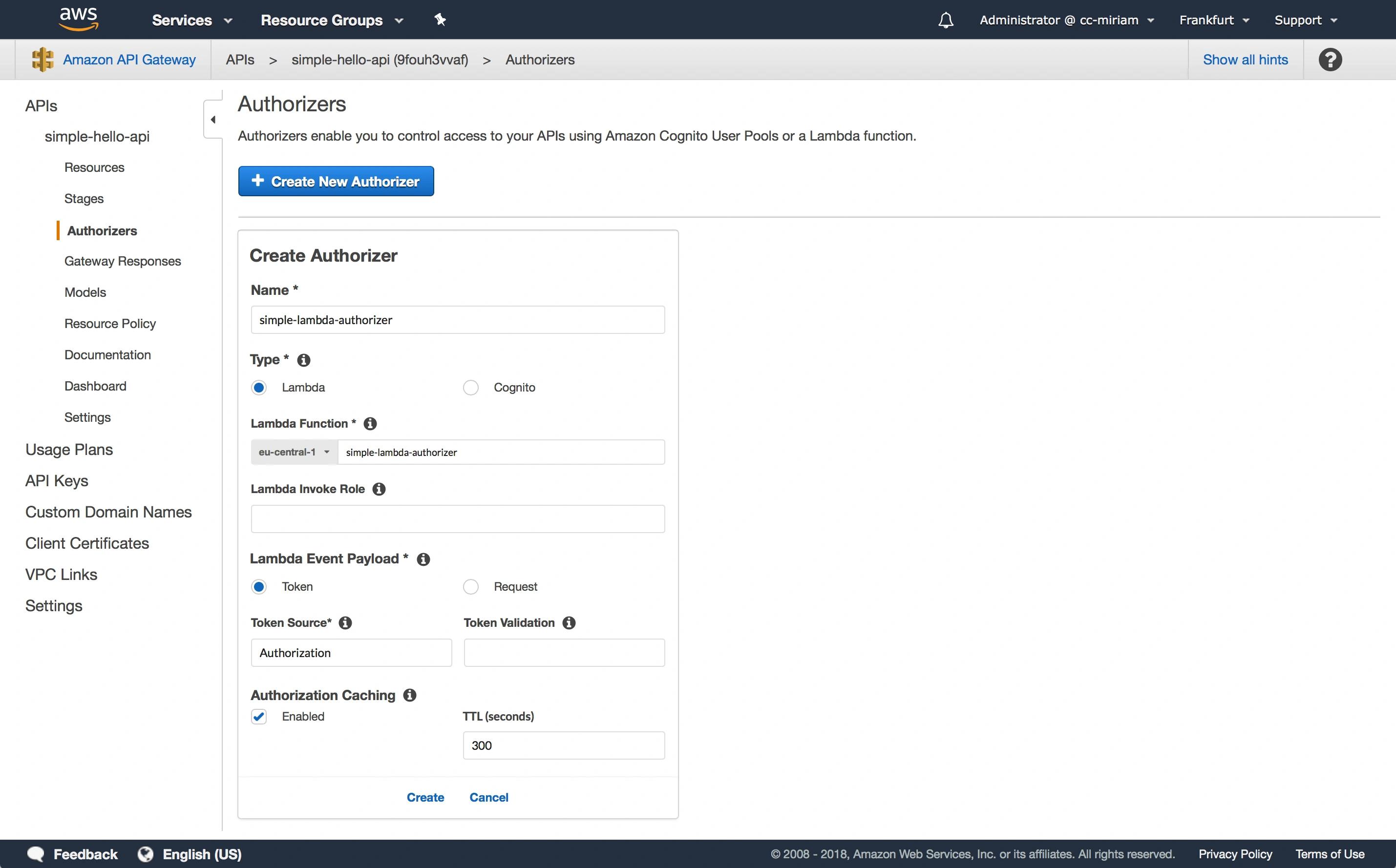 How to create an AWS Lambda Authorizer for an Amazon API Gateway
