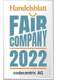 codecentric ist vom Handelsblatt als FAIR COMPANY 2022 ausgezeichnet