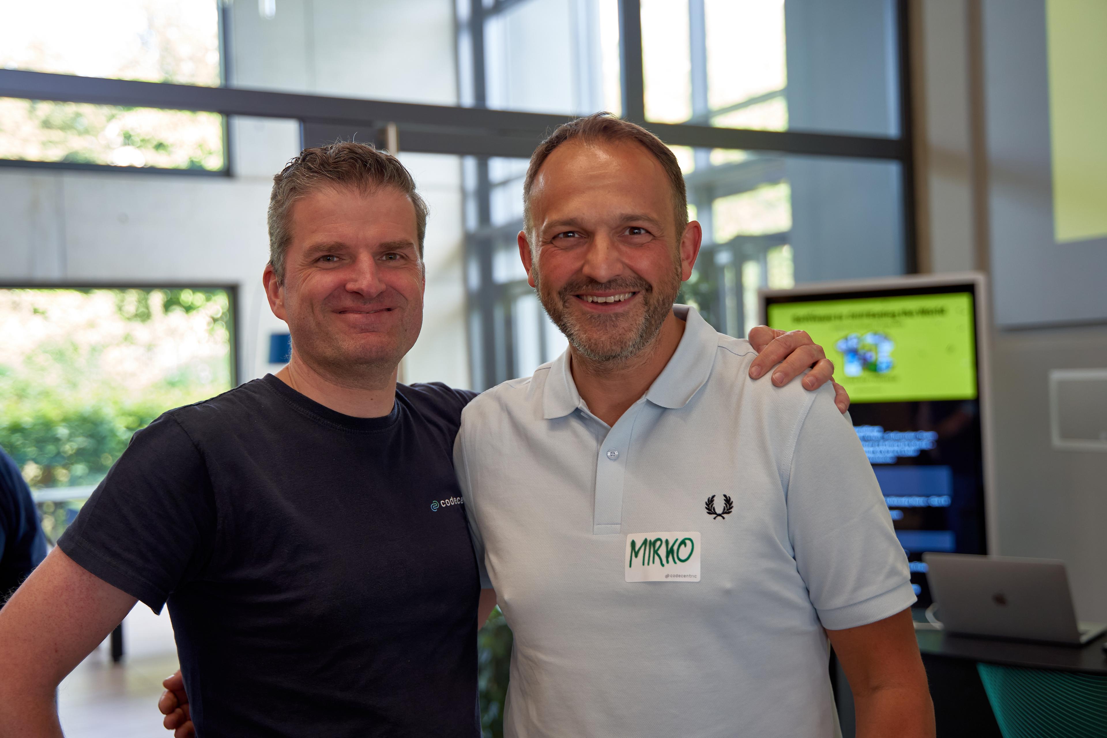 Die codecentric-Gründer Rainer Vehns (links) und Mirko Novakovic (rechts)